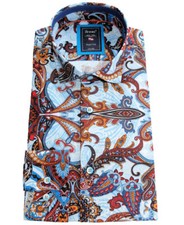 Armas Langarmhemd Comfort Fit blau multicolor Print Paisleys Gr. M-4XL