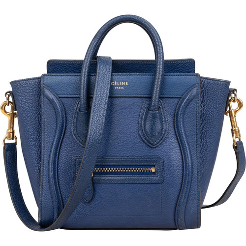 Céline blue grained - grained, leather