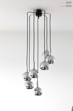 7armige Chromkugel Kaskadenlampe Richard Essig 70er Highlight