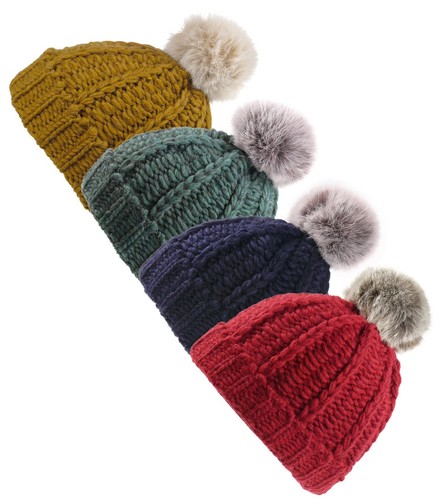 Grobgestrickte mütze mit - mütze,