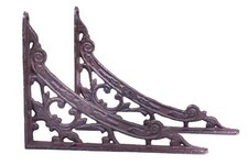 2 Regalwinkel Gusseisen Vintage Regalträger Winkel Konsole Wand Antik Jugendstil