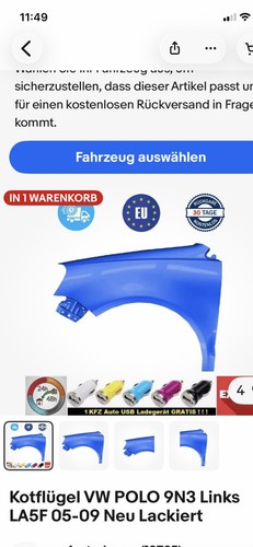 Kotflügel für polo - polo, 9n