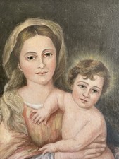 Antikes Ölgemälde Maria mit