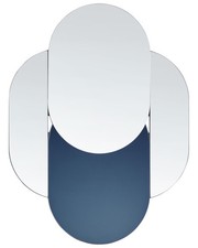 Rahmenloser Wandspiegel silber / blau asymmetrisch 60x80 cm Dekospiegel Chaillon