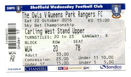 Ticket eng sheffield wednesday - sheffield,