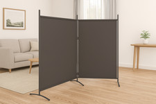 2-tlg. Paravent Raumteiler Paravent Trennwand  Anthrazit 348x180 cm Stoff