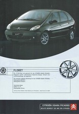 Original Prospekt-Blatt CITROEN XSARA PICASSO Alufelgen - von 09/2000