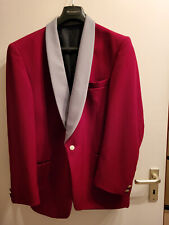 Karnevals-Sakko, 100% Schurwolle, rot, Größe L mit hochwertiger Mütze und Fliege