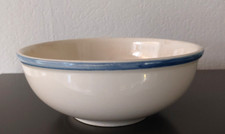 Schüssel Steingut Waechtersbach - Creme mit blauem Rand - vintage