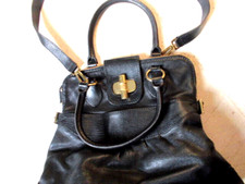 große ausgefallene *Bogner* Hand-/ Umhängetasche, schwarz, weiches Leder, TOP !!