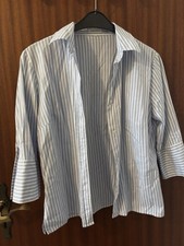 Marco Pecci Damen Bluse Gestreift Blau 42 44 3/4 Arm Sommer Urlaub Reise 