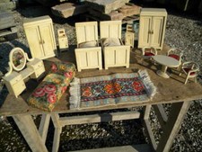 c.1915-25 JUGENDSTIL SCHLAFZIMMER 11 teilige Lackmöbel Schlafstube+Sofa+Puppen