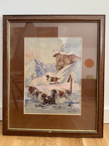 Aquarellbild bernhardiner von - bernhardiner,