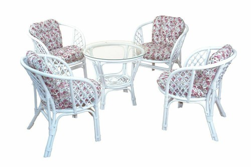 Rattansessel weiss inkl - 1x,