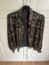 Zara Bluse Schwarz Gold Gr L