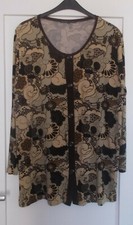 Slinky Langarm Cardigan Jacke von Citiknits beige braun Blumen Gr. XL