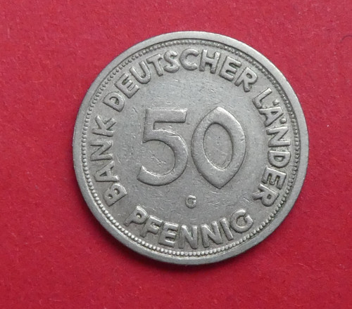 Pfennig brd 1950 bank - brd,, g,