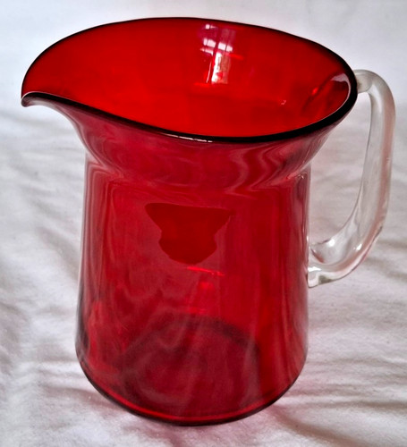 Vintage glaskrug rubinrot - rubinrot, |