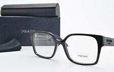 PRADA Brille VPR 10W 54-17 1AB-101 140 Glanz Schwarz Viereck Oversize Italien M