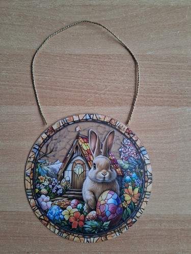 Fensterbild acryl hase mit - fensterbild,,