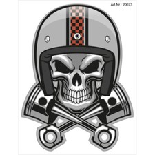 Skull Biker Fun Aufkleber 12x9 cm  für Auto, Motorrad, Boot, Caravan etc.