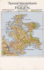 Rügen Landkarte AK uralt
