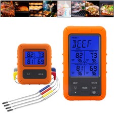 Digital Bratenthermometer Funk Grillthermometer Fleisch-Thermometer mit 4 Fühler