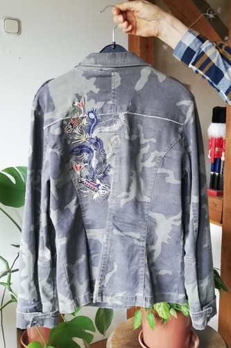 Jeans jacke koi camouflage - jeans,