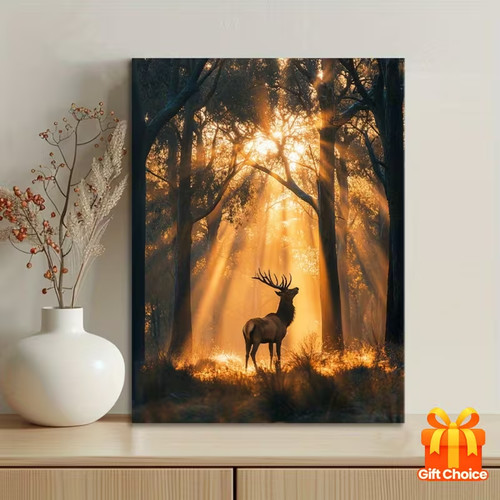 Leinwanddruck hirsch wald - ,