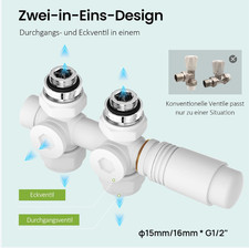 Multiblock Heizkörper Thermostatventil Anschlussgarnitur Mittelanschluss Heizung
