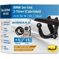 ANHÄNGERKUPPLUNG starr für BMW 3er Cabrio E46 00-07 +13pol E-Satz ABE