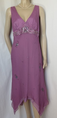Seidenkleid lila perlen - seidenkleid,