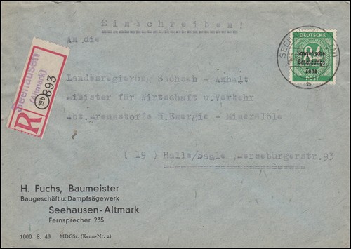 211 sbz aufdruck - sbz-aufdruck, auf