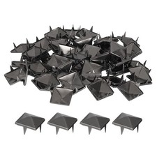 80Stk quadratische Pyramidennieten, 15mm Vierbacken-Nieten (Metallic-Schwarz)