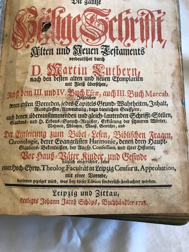 Antike bibel aus - antike, 1728