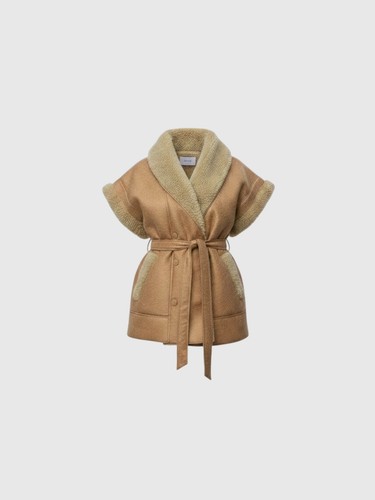 ärmellose jacke wollfell - jacke,