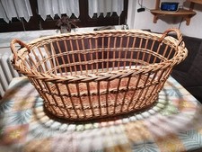 seltener großer alter geflochtener Weidenkorb Wäschekorb