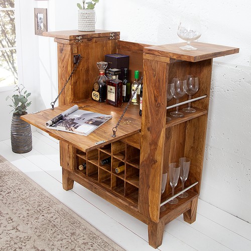 Massivholz barschrank makassar - massivholz,
