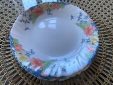 6 x Luminarc Kuchenteller Milchglas- France - mit Blumendekor 18,5 cm