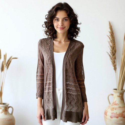 Boho damen strickjacke beige - damen,