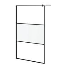 Duschwand Glas Wand Walk-In 115x195cm Abtrennung Alu Rahmen ESG Glas Milchglas