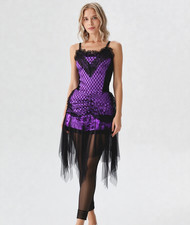 Corsagenkleid Spitze Gothic victorian Punk Zipfelkleid lila Gr.36/38 kl.40