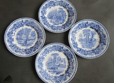 4 Steingut-Frühstücksteller