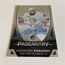 NHL Card-Alexander Romanov-Pageantry Auto-SP Authentic 2023-24-Islanders