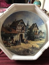 Bradford Exchange Sammelteller - Romantisches Dorfleben  Verhandlung im Gasthaus