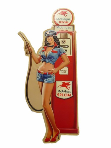 Blechschild mobilgas pin up - , "mobilgas"