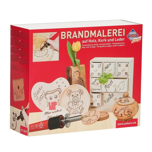 Brandmalkolben set holz kork - set,