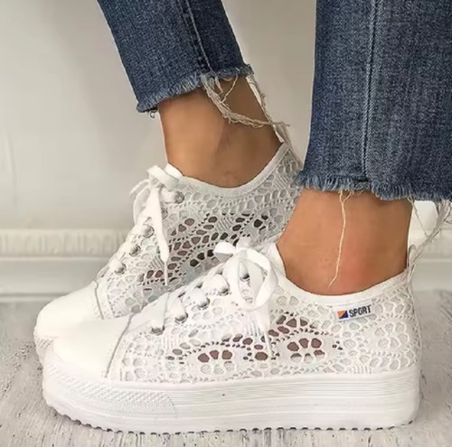 Damen sneaker spitze plateau - spitze,