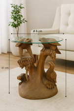 Teak Skulptur Couchtisch mit
