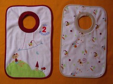 Lätzchen Baby Schlupflätzchen 38 x 25 cm 2 Lagig schicke Motive 2 Stk Beige Rot 